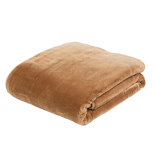 Gözze - Premium Cashmere-Feeling Wohn- und Kuscheldecke, 500 g/m², 180 x 220 cm - Sand von Gözze