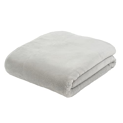 Gözze - Premium Cashmere-Feeling Wohn- und Kuscheldecke, 500 g/m², 180 x 220 cm - Silber von Gözze