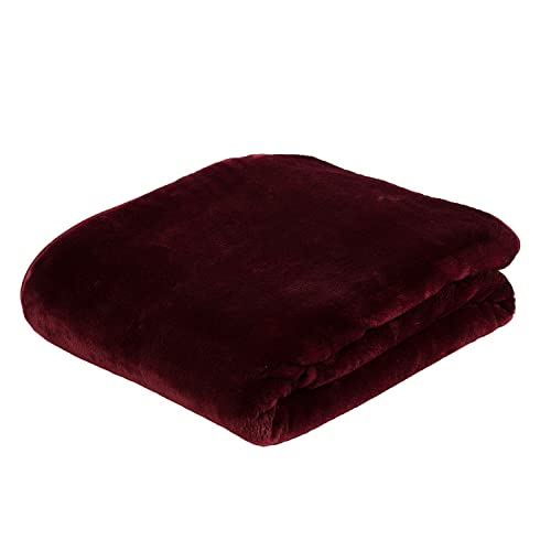 Gözze - Premium Cashmere-Feeling Wohn- und Kuscheldecke, 500 g/m², 220 x 240 cm - Bordeaux von Gözze