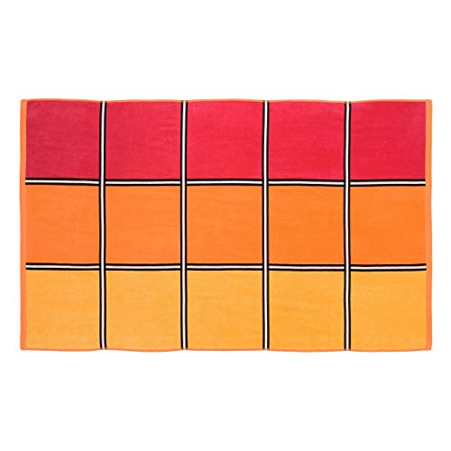 Gözze Strandtuch, 100% Baumwolle, 100 x 160 cm, Karo, Rot/Orange/Gelb, 10001-23 von Gözze