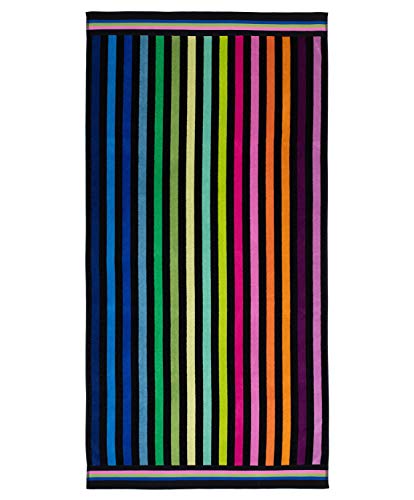 Gözze - Strandtuch, Streifen Design mit Motiven, 100% Baumwolle, 90 x 180 cm - Bunt von Gözze