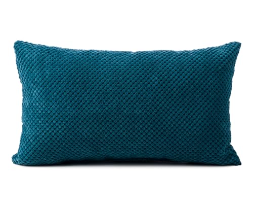 Gözze - Kissen Sven, Dekokissen in genoppter Optik, Weiches Sofakissen mit Füllung, 100% Polyester, 30 x 50 cm - Petrol von Gözze