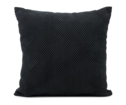 Gözze - Kissen Sven, Dekokissen in genoppter Optik, Weiches Sofakissen mit Füllung, 100% Polyester, 60 x 60 cm - Schwarz von Gözze