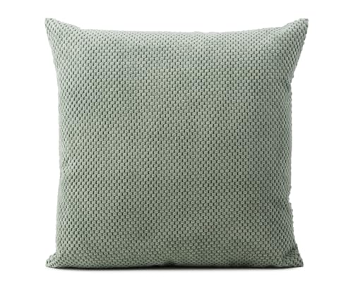 Gözze - Kissen Sven, Dekokissen in genoppter Optik, Weiches Sofakissen mit Füllung, 100% Polyester, 45 x 45 cm - Eukalyptus von Gözze