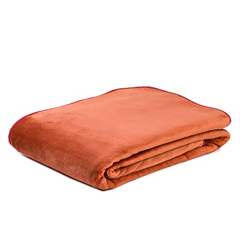 Gözze - Premium Cashmere-Feeling Wohn- und Kuscheldecke, 500 g/m², 180 x 220 cm - Zimt von Gözze