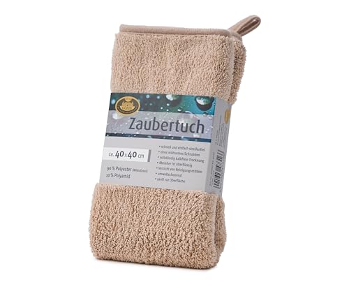 Gözze - Zaubertuch, Sehr saugstarkes Mikrofasertuch, 600 g/m², Reinigungstuch für Bad, Küche und Auto, 40 x 40 cm - Sand von Gözze