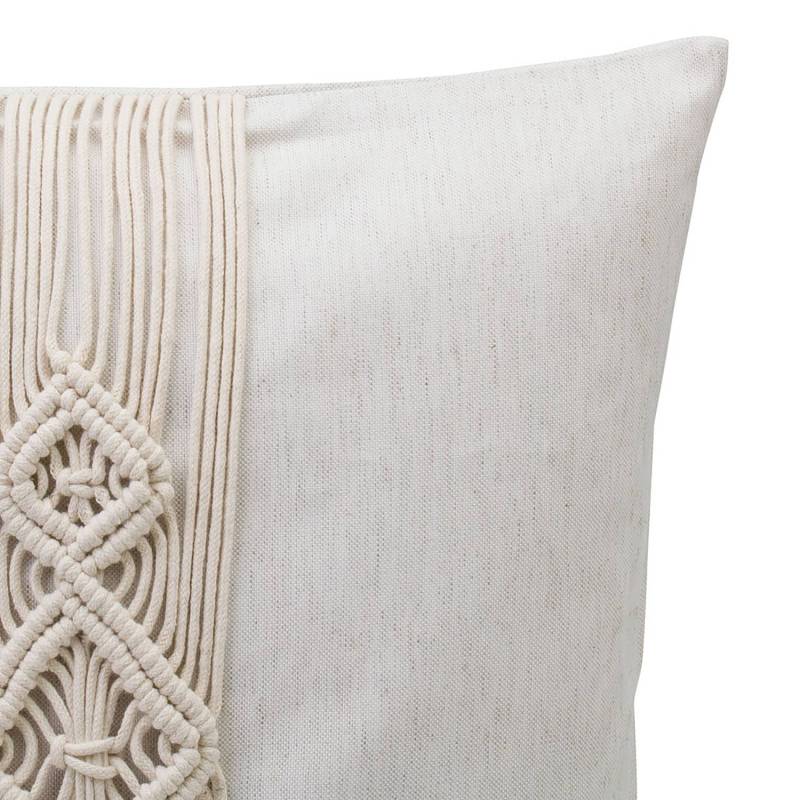 home24 Kissenhülle Boho Style Beige/Creme 50 x 50cm Mischgewebe von home24