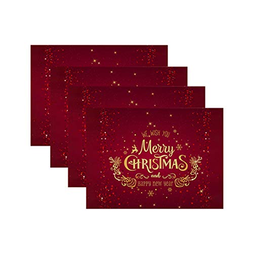 Gofeibao Platzdeckchen abwaschbar Tisch platzset Weihnachten Ort Matte Ort Matte Ort matten Tisch Tischsets Weihnachten Tisch Sets Außerhalb Tisch matten 42X32,C8 von Gofeibao