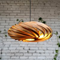 60 cm Hängeleuchte Aus Amberbaumholz. Handgefertigte Holzlampe Kölner Atelier von Gofurnit