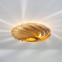 Deckenleuchte Aus Eichenholz. Handgefertigte Holzlampe Kölner Atelier von Gofurnit