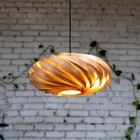 Große Hängeleuchte Aus Olivesche in 50 cm. Handgefertigte Holzlampe Kölner Atelier von Gofurnit
