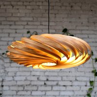 Große Hängeleuchte Aus Olivesche in 70 cm. Handgefertigte Holzlampe Kölner Atelier von Gofurnit