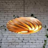 Hängeleuchte Aus Olivesche in 60 cm. Handgefertigte Holzlampe Kölner Atelier von Gofurnit