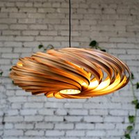 xl Hängeleuchte Aus Amberbaumholz. Handgefertigte Holzlampe Kölner Atelier von Gofurnit