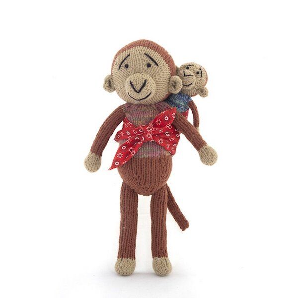 Affe Kuscheltier - Shamwari Mama & Baby - Handgestrickte Stofftiere by Gogo Olive von Gogo Olive