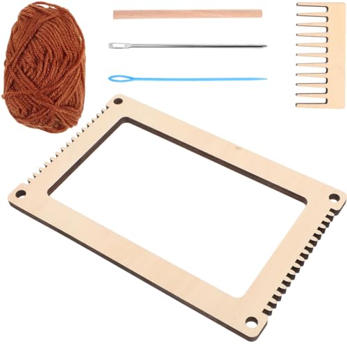 Gogogmee 1 Satz Holz Webrahmen für DIY Handstrickmaschine mit Wolle für Kognitive Entwicklung und Spaß Beim Zufällige Farbe von Gogogmee