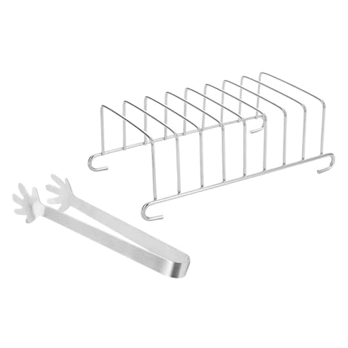 Gogogmee 1 Satz Multifunktionales Set für Heißluftfritteuse und Toaster Teiliges Rack mit Toastständer und Lebensmittelklemme Langlebig Wiederverwendbar und Tragbar für Vielseitige von Gogogmee
