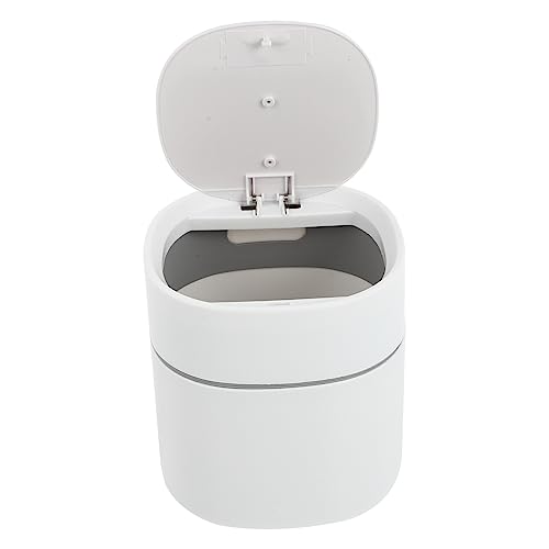 Gogogmee 1 Stück Kreativer Desktop Mülleimer mit Pop Deckel Praktischer Abfallbehälter für Büro und Zuhause Mini Rubbish Bin Weiß für Schreibtisch und Kosmetikablage von Gogogmee