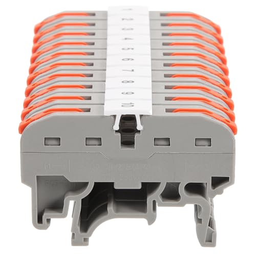 Gogogmee 10 Sätze Din schienen Klemmstein Schnellanschluss Terminal Block für Flexible und Starre Kupferleiter Hebelbedienung Platzsparend Ersatz für Uk verteiler von Gogogmee
