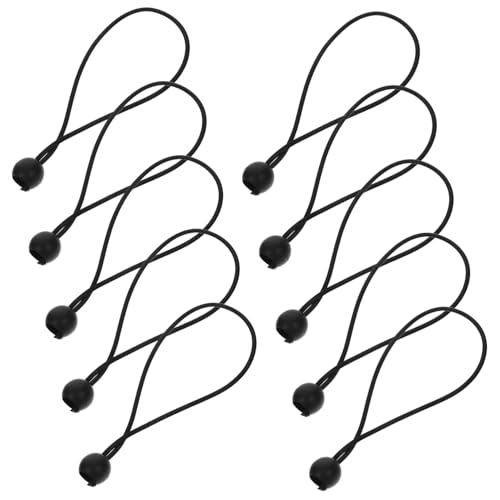Gogogmee 10 Stück Bungee Ball Cords Schwarz Wiederverwendbare Elastische Spanngurte Wetterfeste Zurrbänder Für Outdoor Schirme Camping Zelte Kabel Organisation von Gogogmee