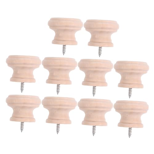 Gogogmee 10 Stück Holzknöpfe Einloch Türgriff Rustikale Küchenschrankgriffe Vintage Schrankgriffe Rundes Dekor Holzschubladengriffe Kleiderschrankgriff Möbelgriffe Für Kommoden von Gogogmee