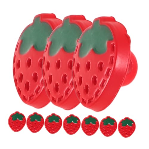 Gogogmee 10 Stück Rote Erdbeerknöpfe aus Kunststoff Langlebige Zierknöpfe für Kinderkleidung Einzigartige Motivknöpfe zum Nähen und Basteln Vielseitig für DIY Schmuck und Accessoires von Gogogmee