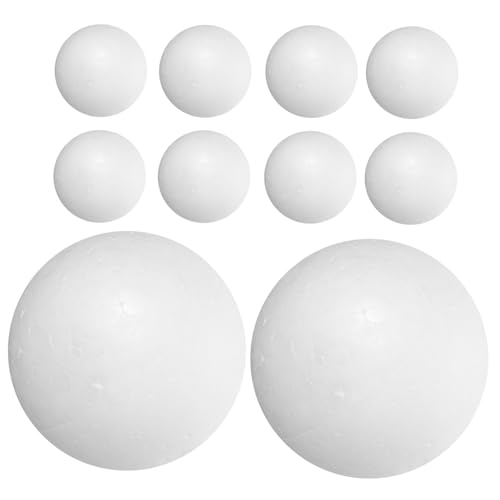 Gogogmee 10 Stück Schaumkugel DIY Schaum groß Kaugummikugeln Polystyrol Form Mini Hochzeit dekorativ drinnen runden Weiß DIY -Handwerk Dekorate Balldekorationen von Gogogmee