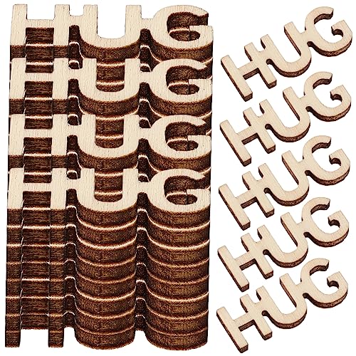 Gogogmee 100Stücke Holzbrief Hug Dekorative Umarmungsausschnitte für DIY Projekte Erinnerungen für Bastelarbeiten Büro und Wohnraumdeko von Gogogmee