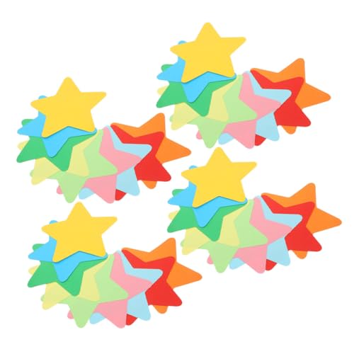 Gogogmee 108 Stück Teiliges Bunte Papiersterne DIY Wanddekoration Klassenzimmer Dekorative Papierausschnitte Sternform für Fenster Tafeln und Partys aus Stabilem Karton von Gogogmee