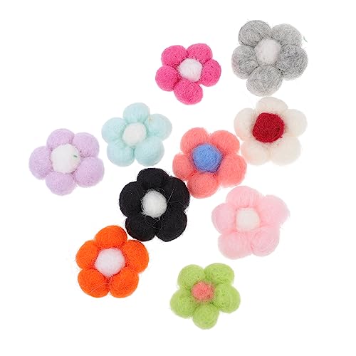 Gogogmee 10Stücke DIY Filzblumen Broschen Handgemachte Ornamente für Haarschmuck und Dekoration für Mädchen und Hochzeiten Kreative Filzblumen für Individuelles von Gogogmee