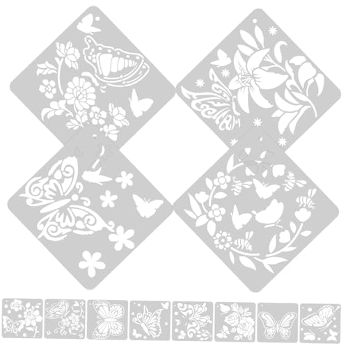 Gogogmee 12 Blatt Teiliges Schmetterling Schablonen für Wandbemalung Wiederverwendbare DIY Malvorlagen Verschiedenen Motiven für Möbel Fenster Dekoration von Gogogmee