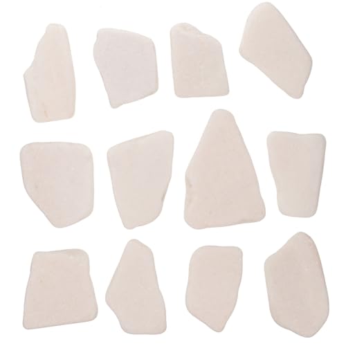 Gogogmee 12 Stück Teiliges Glatte Marmor Steine zum Bemalen Unregelmäßige Formen DIY Craft Rocks für Kreative Handwerkskunst und Dekorative Gestaltung im Innen und Außenbereich von Gogogmee