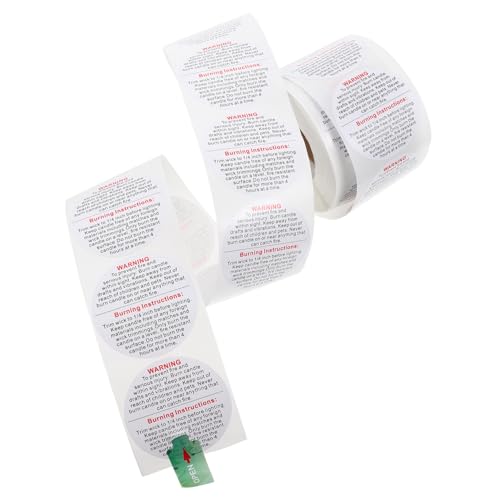 Gogogmee 1Rolle Selbstklebende Kerzenwarnaufkleber DIY Sicherheitsabziehbilder für Kerzengläser Einfache Anwendung Selbstklebendes Design Praktische Nutzung von Gogogmee