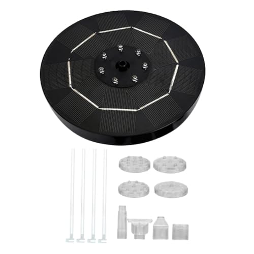 Gogogmee 1Satz Solarbetriebene Wasserbrunnenpumpe mit LED für Vogelbad und Teich Sprinkler für Garten und Trockene Verbrennungsschutz Transparentes Sprühkopfdesign von Gogogmee