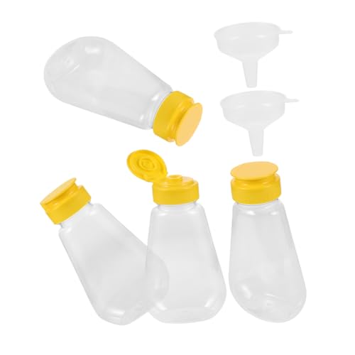 Gogogmee 1Satz Squeeze Flaschen mit Trichter Teiliges für Honig Ketchup und Gewürze Küchenzubehör zur Einfachen Dosierung und Servierung von Gogogmee