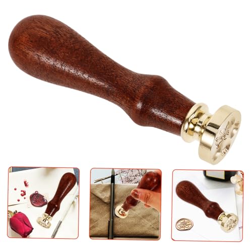 Gogogmee 1Satz Wiederverwendbarem Wachssiegelstempel und Holzgriff Eleganter Stempel mit Kirschblüten Design für Einladungen Briefumschläge und DIY Projekte von Gogogmee