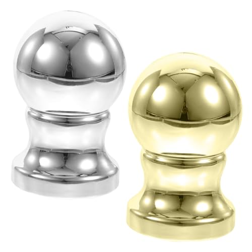 Gogogmee 2 Stück Flagmast Kugelkopf Kunststoff Langlebig Drehbar Gold Silber Fahnenmast Zubehör Flaggenmast Endstück Ersatz Dekoration von Gogogmee