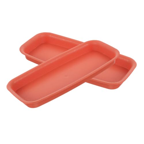 Gogogmee 2 Stück Rechteckige Kunststoff Pflanzenuntersetzer Blumentopf Abtropfschale Robust Wasserauffangend für Innen und Außenbereich Einsetzbar Spill Prevention von Gogogmee