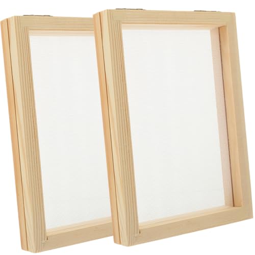 Gogogmee 2 Stück Teiliges DIY Papierrahmen aus Stabilem Holz und Langlebiger Schöpfrahmen für Handgemachtes Papier Kindgerechtes Bastelmaterial zur Papierherstellung und Kreativförderung von Gogogmee