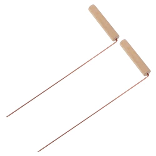 Gogogmee 2 Stück Teiliges Tragbare Wünschelruten aus Messing mit Holzgriff Leichte und Robuste Radiästhesie stäbe für Wasseradern Suchen Paranormale Untersuchungen und Outdoor camping von Gogogmee