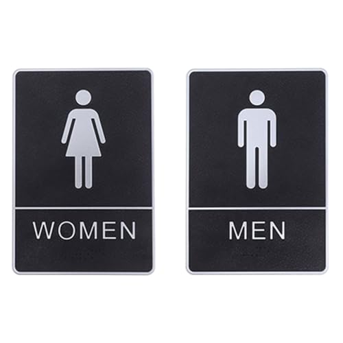 Gogogmee 2 Stück Toilettenschild für Herren Damen Selbstklebend Wasserdichtes Abs material Wc Hinweis Aufkleber für Badezimmer Wand Leicht Anzubringen Geeignet für Zuhause Büro Restaurant von Gogogmee