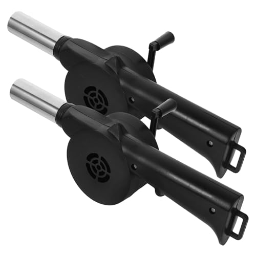 Gogogmee 2 Stück Tragbares Manueller Luftgebläse mit Drehbarem Griff Verbrühung Leichter Bbq Feuerstarter für Grill Camping Picknick Schnelles Anzünden ohne Ascheflug von Gogogmee