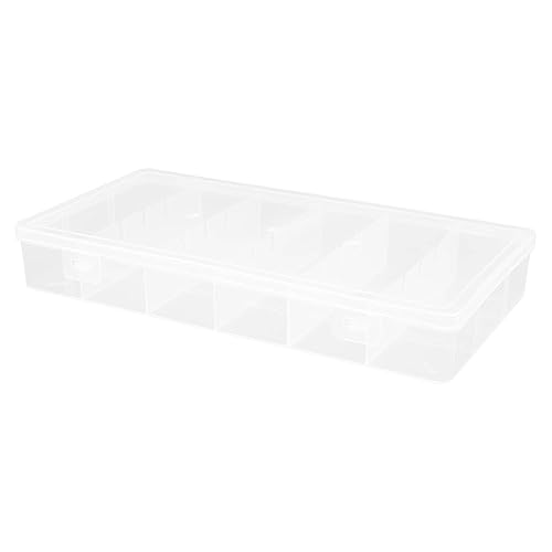 Gogogmee 2 Stück Transparente Aufbewahrungsbox Klein mit Vertikalen Fächern Abnehmbarer Einsatz Rechteckiger Organizer für Schmuckzubehör und Kleinteile Stapelbare Sortierbox von Gogogmee