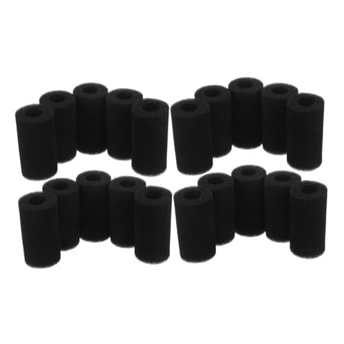 Gogogmee 20 Stück Filter Baumwollhülle Teich Ersatzfilter Pads Teichfilter Ersatz Pads Aquarium Ansaugung Fischschutz Schwarzer Schwamm von Gogogmee