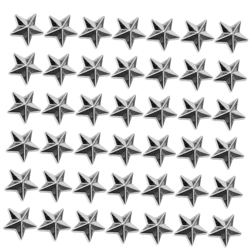 Gogogmee 200 Stück Teiliges Acryl dekor in Sternform Silberne DIY bastelperlen für Kleidung und Accessoires Flache Fünf Punkte Sterne zum Annähen und Verzieren Vielseitig für von Gogogmee