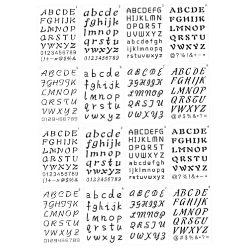 Gogogmee 24 Blatt Wiederverwendbare Pet Schablonen Buchstaben Zahlen Leichtes DIY Malerei Bastelzubehör für Notizbücher Wand Stoffmalerei Kreative Vorlagen von Gogogmee