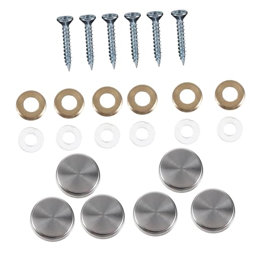 Gogogmee 24 Stück Teiliges Edelstahl Spiegelschrauben mit Dekorativen Abdeckkappen Polierte Fixierschrauben für Spiegel Acrylglas und Möbel Korrosionsbeständig Langlebig für Innen Gogogmee 24 Stück Teiliges Edelstahl Spiegelschrauben mit Dekorativen Abdeckkappen Polierte Fixierschrauben für Spiegel Acrylglas und Möbel Korrosionsbeständig Langlebig für Innen von Gogogmee