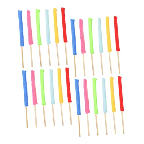 Gogogmee 24 Stück Teiliges Mikrofaser Reinigungsset mit Stäbchen Ergonomische Staubwedel für Schwer Zugängliche Ecken für Luftauslässe Jalousien Tastaturen Vielseitige im Haushalt Auto und von Gogogmee