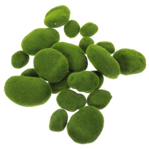 Gogogmee 25 Stück Simulierter Moosball Künstliches Moos Zum Basteln Nachgemachtes Moos Imitierter Moosiger Stein DIY Ballaststoff Grün von Gogogmee