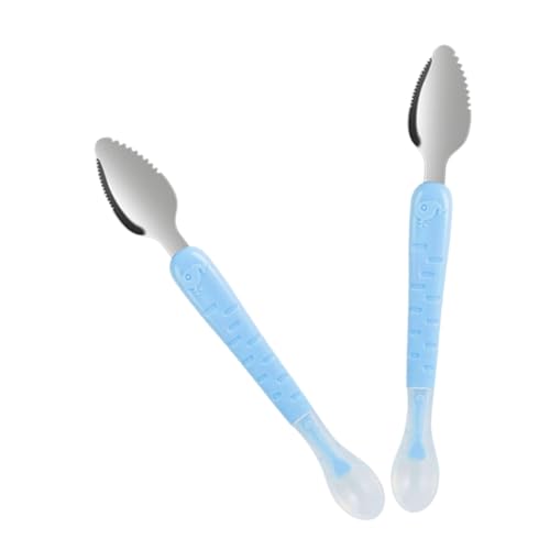 Gogogmee 2Stücke Fruchtpüree Schaber mit Box Doppelseitige Fütterlöffel für Junge Mädchen Langlebig für Babynahrung Snacks von Gogogmee